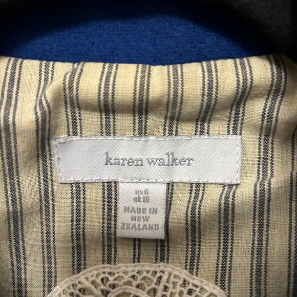 RARE Cobalt Blue Karen Walker Coat - Picture 5 of 5